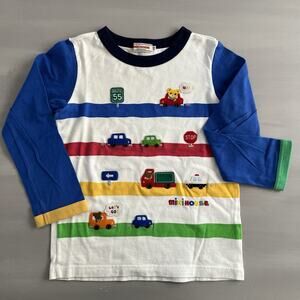 Miki House Boy Shirt Pullover Long Sleeve Cars City Streets Cotton Size 110 -4T